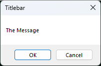 This is an image of an OK Cancel message box.
