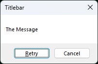 This is an image of a Retry Cancel message box.