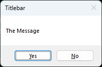 This is an image of a Yes No message box.